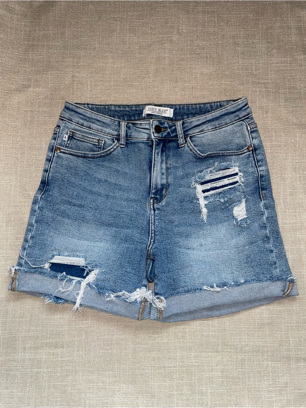 Judy Blue Light Blue Distressed Denim Shorts